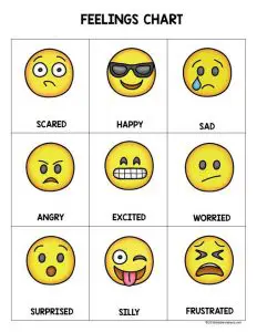 Feelings Chart for Toddlers