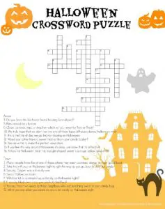 Free Halloween Crossword Puzzles Worksheets