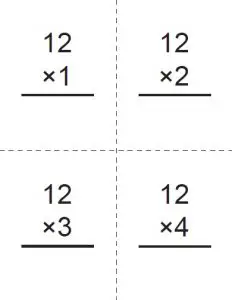 Free Math Multiplication Flash Cards