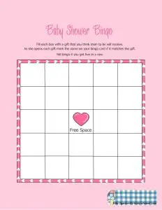Free Printable Baby Shower Bingo Blank Cards