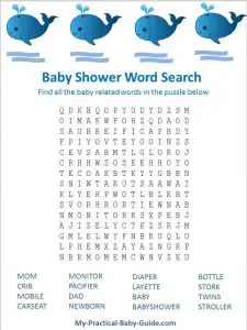 Free Printable Baby Shower Word Search Game