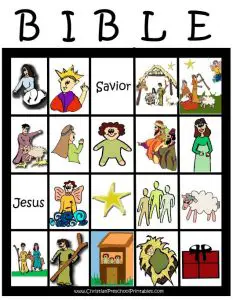 Free Printable Bible Bingo for Preschoolers