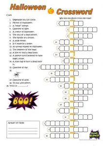 Halloween Crossword Easy
