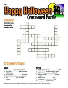 Halloween Themed Crossword Puzzles