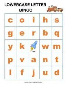 Letter Bingo for Preschoolers
