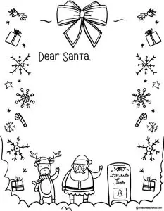 Letter to Santa Template Black and White