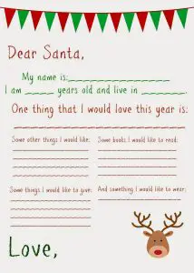 Preschool Santa Letter Template