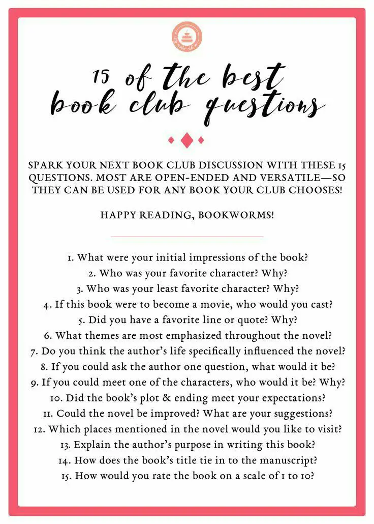 8 Printable Book Club Questions For Any Kind Of Discussion Kitty Baby 