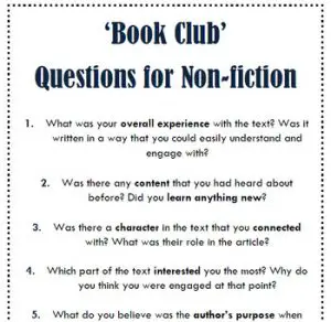 Printable Book Club Questions Photo