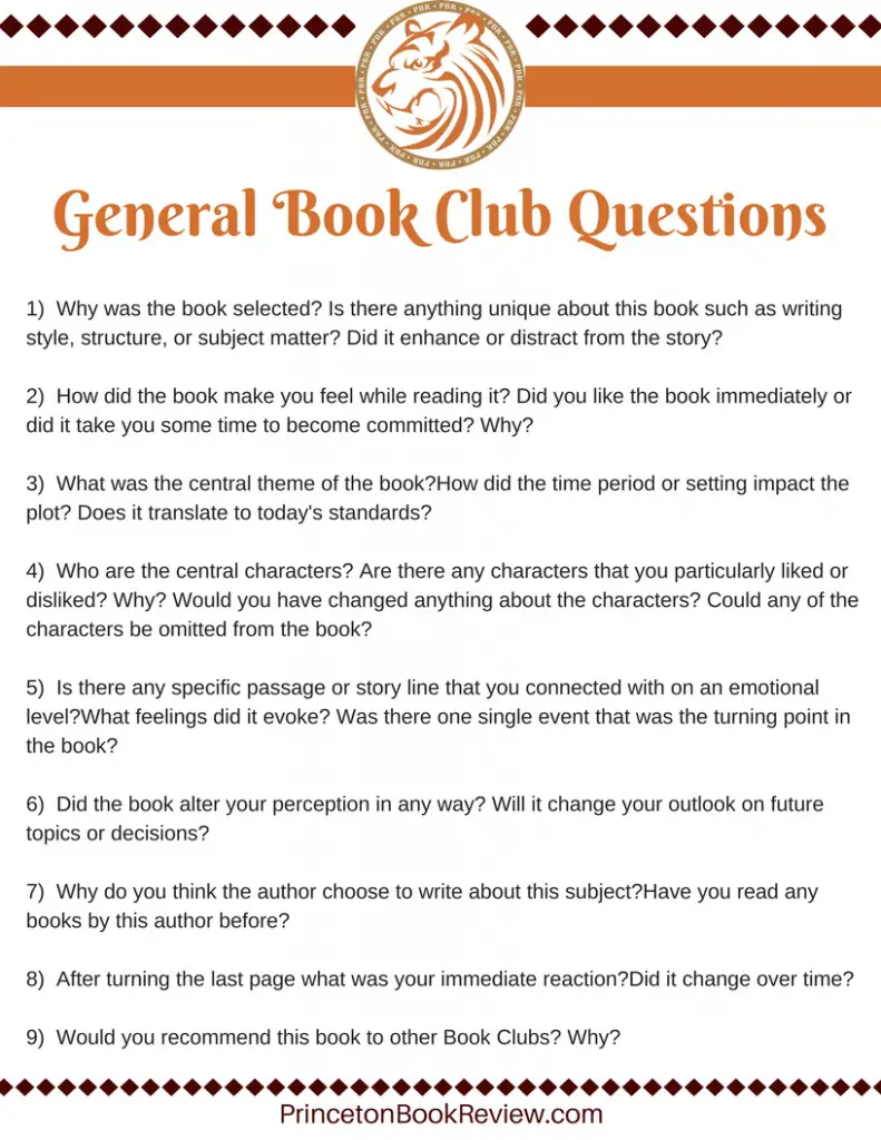 8 Printable Book Club Questions for Any Kind of Discussion - Kitty Baby