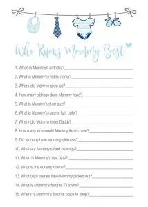 Who Knows Mommy best Game for Baby Shower
