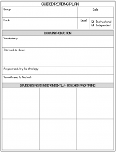3rd Grade Guided Reading Lesson Plan Template
