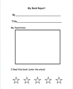 Book Report Template for Preschool