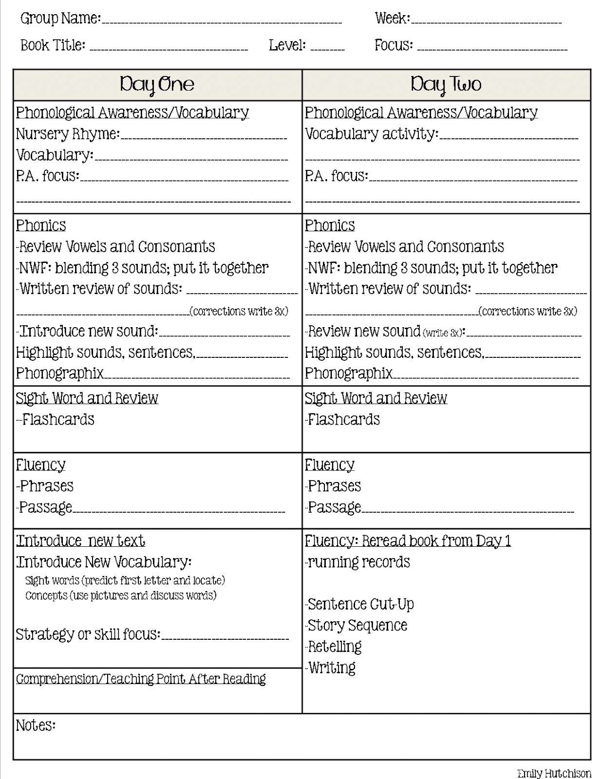 22 Guided Reading Lesson Plan Templates - Kitty Baby Love Throughout Guided Reading Lesson Plan Template Fountas And Pinnell