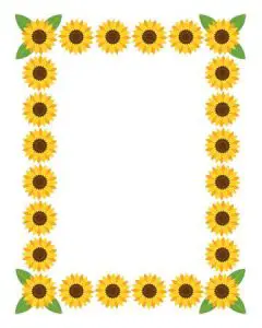 Free Printable Sunflower Border