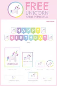 Free Printable Unicorn Happy Birthday Banner