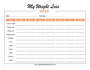 Free Printable Weight Loss Chart