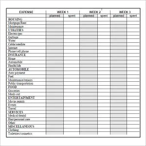 Free Weekly Budget Planner