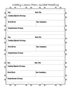 Guided Reading Lesson Plan Template