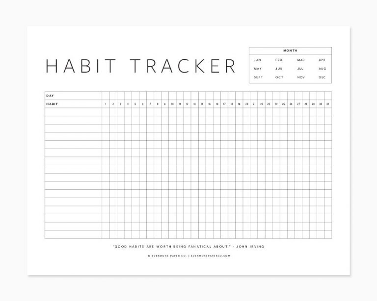 18 Innovative Habit Tracker Printables | KittyBabyLove.com