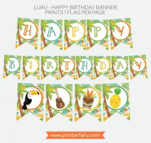 Hawaiian Birthday Banner Printable
