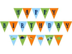 Printable Dinosaur Happy Birthday Banner