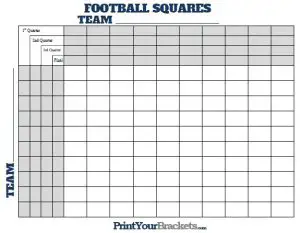 Printable Football Square Board