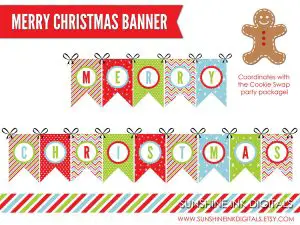 Printable Merry Christmas Banner Letters