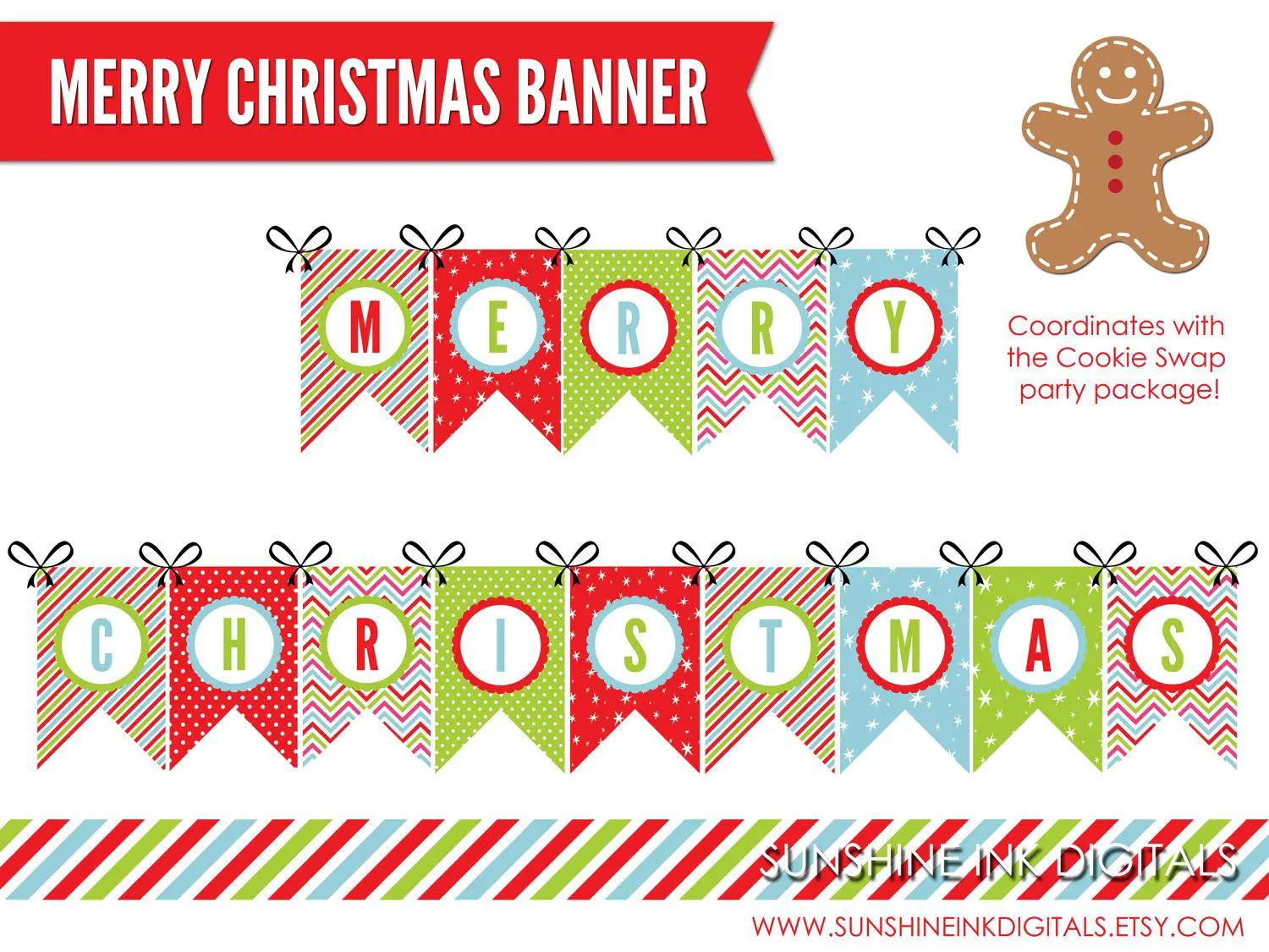 10 Festive Merry Christmas Banner Printables Kitty Baby Love