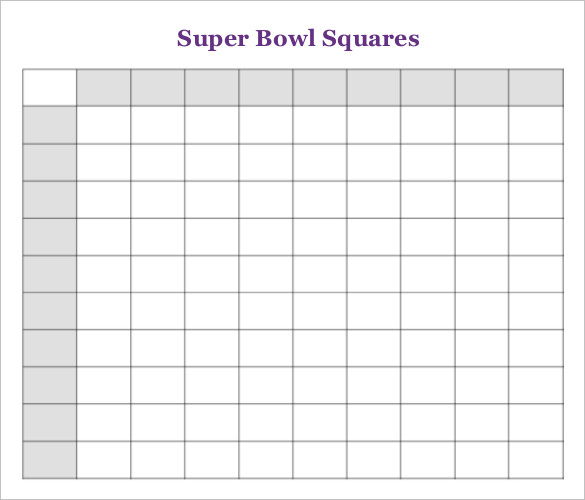 Printable Super Bowl Square Template Printable World Holiday