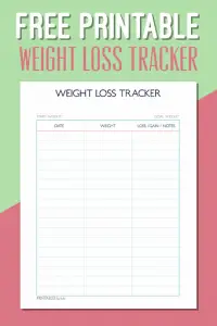 Weight Loss Progress Chart Printable