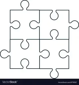 4 Piece Puzzle Template Printable