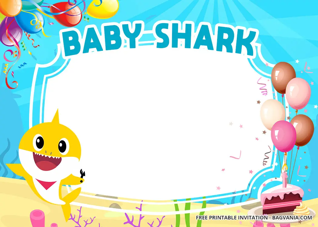 12 Interesting Baby Shark Birthday Invitations Kitty Baby Love