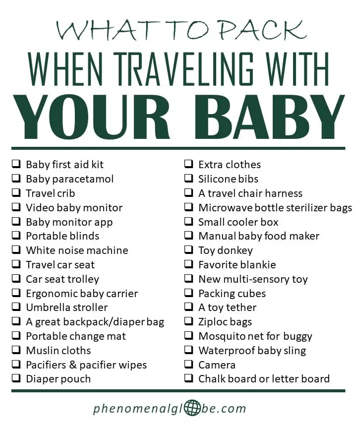 travel list for baby
