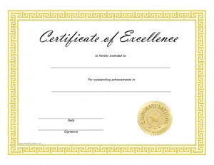 Blank Award Certificate