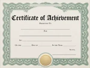 Blank Certificate of Achievement