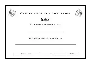 Blank Certificate of Completion