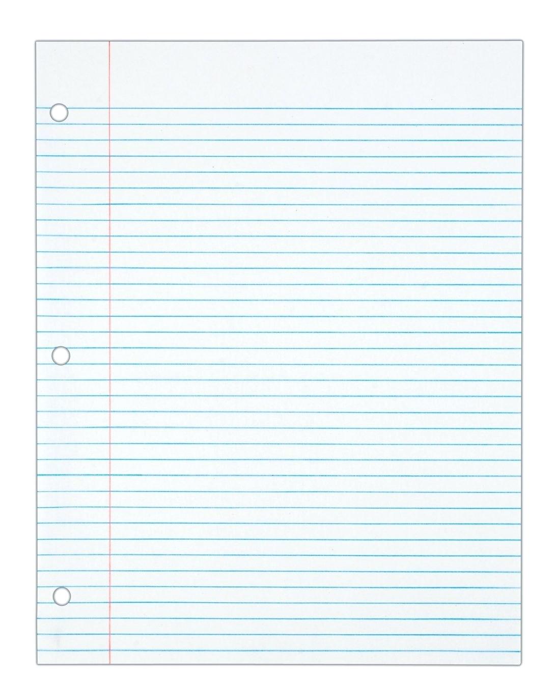 Printable Notebook Paper Template