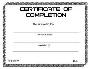 Blank Winner Certificate