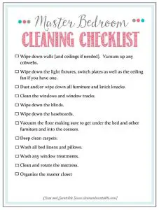 Checklist for Cleaning a Bedroom