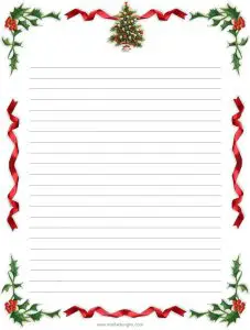 Christmas Lined Paper Printable