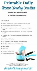 Daily Kitchen Cleaning Checklist