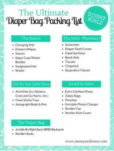 Diaper Bag Checklist Template