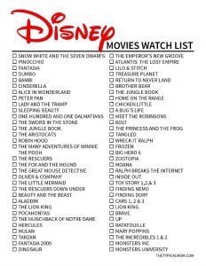 Disney Movie Checklist