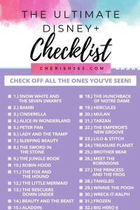 Disney Plus Movie Checklist