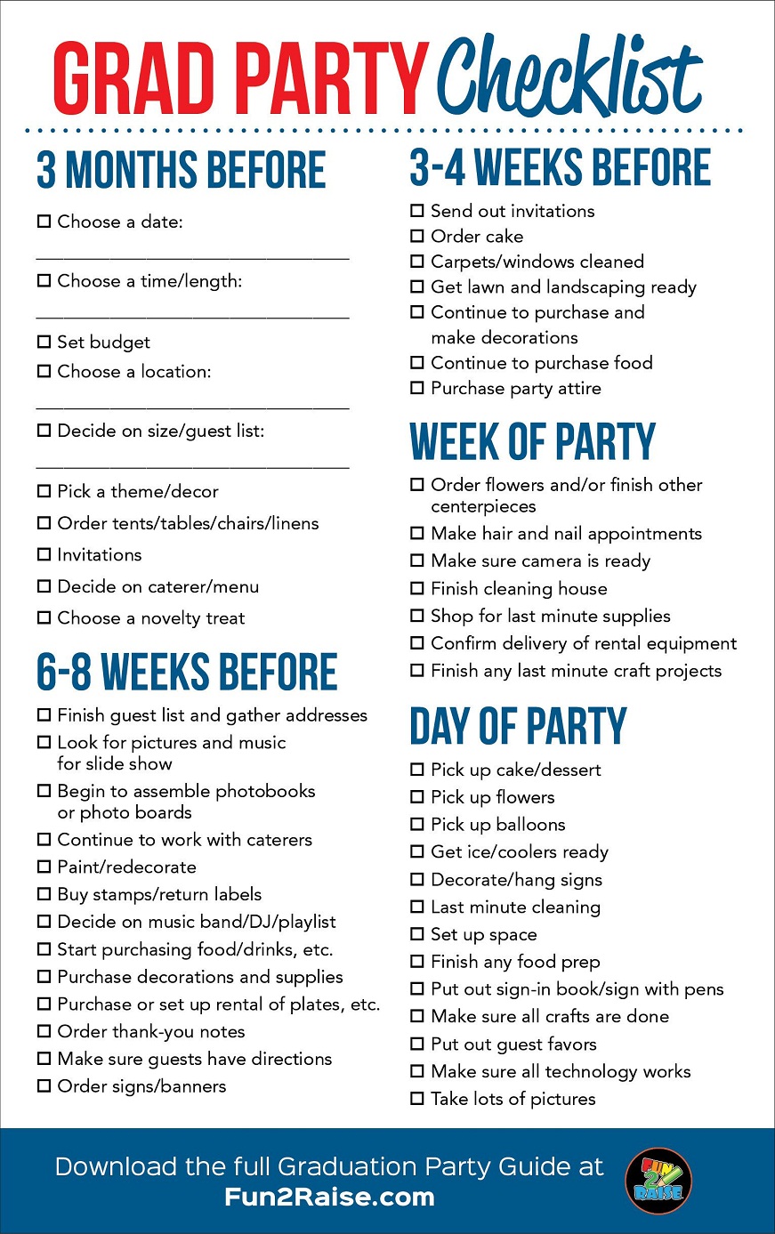10 Graduation Party Checklists To Help You Prepare Kitty Baby Love