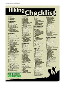 Extended Hiking Checklist