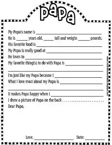 Fill in the Blank Father's Day Printable