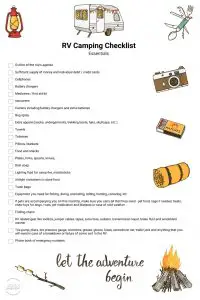 First Time RV Camping Checklist