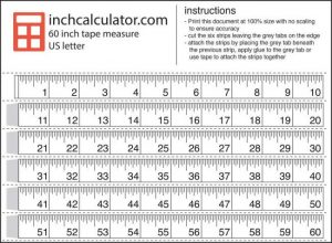 Free Printable Measuring Tape Inches